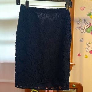 Banana republic lace pencil skirt blue